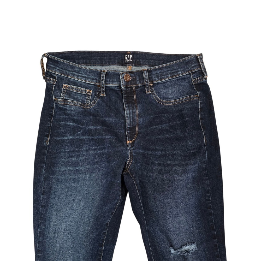 GAP Women‎ Dark Wash Distressed Skinny Jeggings Size 30 - Picture 3 of 8